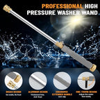 2026 Upagraded Jet Nozzle Power Washer for Garden Hose, Pressure Washer Wand with 3 Different Nozzles and Hose Quick Connectors for Car, Patio,Pet,Window, Grey - Image 5