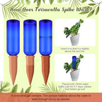 SiliFine 6 Sets Terracotta Watering Spikes,Dark Blue and Terracotta - Image 6