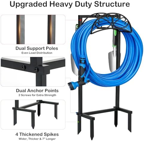 Heavy Duty Garden Hose Holder, 130 lbs Capacity, Anti-Tilt - Image 2