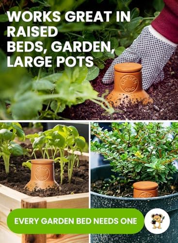 2pc Olla Pots For Garden Terracotta Watering Pots - 32oz XL Garden Olla Watering System For Raised Beds & Outdoor Plants - Covers 14 Sq Ft Irrigation Area, Water Plants While On Vacation [2pc XL 32oz] - Image 2