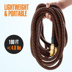 Expandable Garden Hose 100 ft with 10 Function Nozzle, 2026 New No Kink Flexible Water Hose 100ft, Lightweight, Leak-proof, 3/4" Solid Brass Fittings, 3750D Outer Fabric, Durable Expanding Latex Core - Image 6