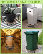 PACETAP 2Pack 11.8'' Large Plant Stand with Lockable Wheels, Heavy-Duty Plant Caddy with Casters for Indoor and Outdoor, Round Rolling Garden Pot Mover to Carry Potted Flower Pot - Image 6