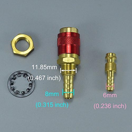 RIVERWELD Argon Quick Connect Fittings Hose Connector Red Blue Gold Color - Image 3