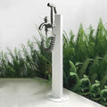 304 Stainless Steel Cylindrical Vertical Garden Water Column with Hose Stand ,Outdoor Anti-Freeze Faucet Column Watering Fountain Irrigation Post,Yard Water Dispenser Hydrant Floor Mount Water Tap by Unknown