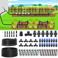 230ft Drip Irrigation System with Quick-Connect,33ft 1/2" Mainline & 197ft 1/4" Tubing Drip Irrigation Kit and 3 Nozzle Types Irrigation System for Garden,Flower Bed, Raised Bed, Greenhouse by TERRALYX