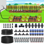 230ft Drip Irrigation System with Quick-Connect,33ft 1/2" Mainline & 197ft 1/4" Tubing Drip Irrigation Kit and 3 Nozzle Types Irrigation System for Garden,Flower Bed, Raised Bed, Greenhouse by TERRALYX