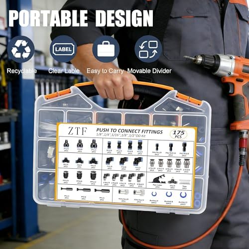 ZTF 175PCS Quick Connect Hose Fittings,1/8",1/4",3/8",1/2"Air Hose Fittings - Image 2
