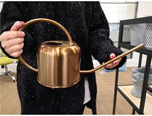 Metal Watering Can Long Spout Watering Can Stainless Steel for Indoor Outdoor Plants 1.3L Watering Pot Bronze - Image 3