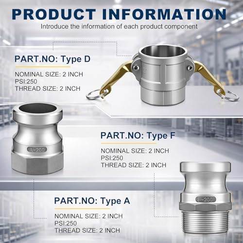 2 Set 2 Inch Camlock Fittings Type D&F&A - Image 2