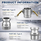 2 Set 2 Inch Camlock Fittings Type D&F&A - Image 2