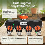 VIVOSUN Garden Hose Splitter 4 Way, Heavy Duty Water Hose Connector 3/4", Water Hose Manifold, Faucet Adapter with Comfortable Rubberized Grip for Drip Irrigation, Lawns (Pack of 2) - Image 2