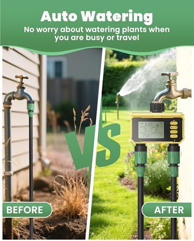 Solar Sprinkler Timer 2 Zone, Water Timer for Garden Hose Programmable, Outdoor Hose Timers for Watering with Rain Delay/Automatic&Manual Watering, Digital Drip Irrigation for Faucet Lawn, Yard - Image 4