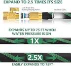 50FT Lightweight Garden Hose, Brass 3/4", 10-Pattern Nozzle - Image 4