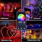 Smart Christmas String Lights - 196FT 600 RGB LEDs WiFi Multi-Color Changing Compatible with Alexa & Google Home for 6-8ft Christmas Tree - Image 6