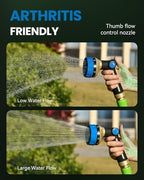 RAINPOINT Garden Hose Nozzle - 100% Heavy Duty Metal Thumb Control Spray Nozzles for Garden Hose High Pressure, 10 Pattern Water Hose Nozzle for Car Wash, Watering Lawn, Pets, Navy Blue - Image 2