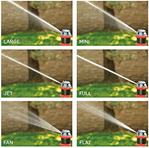 Eden 96122 Metal Base 6-Pattern Rotary Gear Drive Sprinkler | Quiet Operation, Adjustable Range, 5°- 360° Coverage, Flow-Through Design for Customized Watering, Quick Connect Starter Set Included - Image 2
