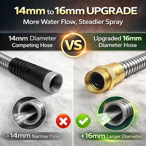 Metal Garden Hose 150 ft – 304 Stainless Steel Water Hose with Nozzle Sprayer, Garden Hoses Flexible, Lightweight, No Kink, Heavy Duty for Outdoor (150 ft) - Image 5
