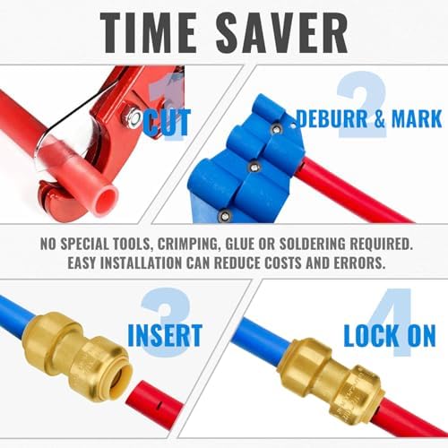 SUNGATOR 1/2 Inch Coupling, Push Pex Fittings 1/2 Inch, Brass, 12-Pack - Image 5