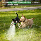 304 Stainless Steel Garden Hose, 100 ft Metal Garden Hose with 3/4" Connector Fittings and Sprayer, Heavy Duty Kink Free Flexible Outdoor Water Hose, Green - Image 3