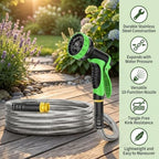25FT Stainless Steel Garden Hose with 10-Pattern Spray Nozzle - Image 4