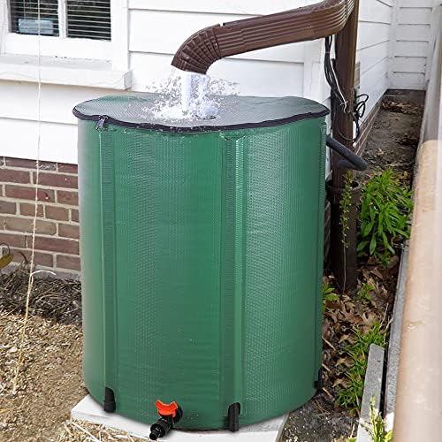 Collapsible Rain Barrel,Portable Water Storage Tank to Collect Rainwater,Rainwater Collection System Downspout,Water Storage Tank Catcher Container with Filter Spigot Overflow Kit (Green,66 Gallon) - Image 7