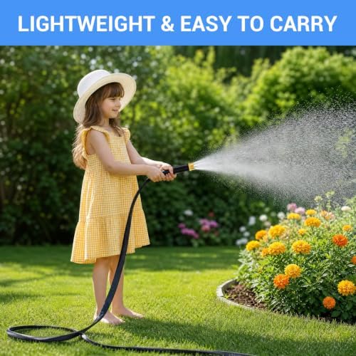Lightweight No-Kink Garden Hose - 100FT Fabric Covered Outdoor Water Hose with 3/4" Copper-Plated Aluminum Leakproof Fittings - Burst-Proof Heavy Duty PVC Core - For Yard Watering, Car - Image 5