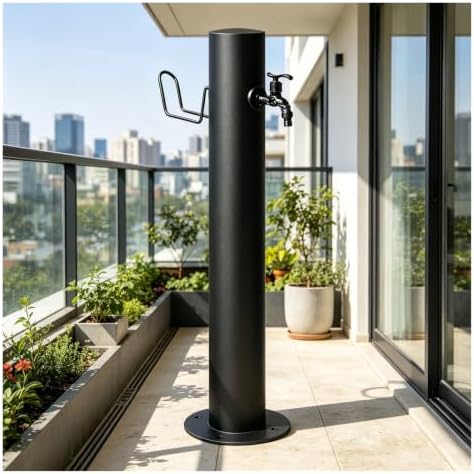 Yard Antifreeze Cracking Floor-Standing Water Spigot,Stainless Steel Vertical Water Hydrant,with Hose Holder,Freestanding Garden Waters Column for Car Watering by Unknown