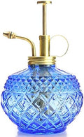 Plant Mister- Blue Color Glass Bottle & Brass Sprayer (Matt Gold) by Purism+Style