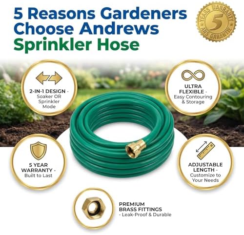 Andrews 1 in. D x 100 ft L Sprinkler Soaker Hose – Garden Hose for Lawn and Beds – Water 100ft for Yard Care – 100 Ft Garden Manguera Para Jardin – Pack of 3 - Image 3