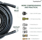 150FT Sewer Jetter Kit for Pressure Washer, 5800PSI High Pressure 1/4’’ NPT Drain Cleaner Hose, 5 Multi-Functional Nozzles with Full Accessories & Bonus Gifts - Image 3