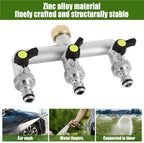 Water Tap Splitter, 2/3 Way Hose Splitter with On/Off Valves 3/4-Inch Zinc Alloy Silver Pack of 2(Silver-2 Way) - Image 4