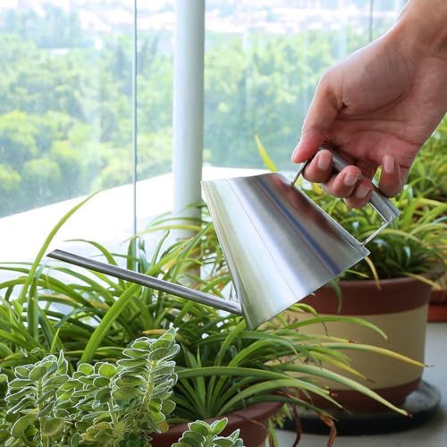Brushed Metal Watering Can for Indoor with Long Spout, Stainless Steel Can for Houseplant and Patio Watering Indoor Plant Long Spout Plant Waterer - Image 6
