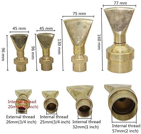 Hose Fittings 1 Pc Ornamental Adjustable Brass Fan Shaped Fountain Nozzles 1/2" 3/4" 1" 2" Duckbill Column Garden Landscape Sprinkler (Color : 1 inch) - Image 3