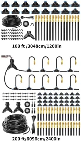 Garden Drip Irrigation Set with Adjustable Brass Nozzles, 1/4 Inch Tubing and Fittings for Home Outdoor Plant Care - Image 3