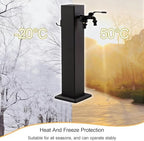 304 Stainless Steel Garden Hose Stand with Faucet, Freestanding Outdoor Water Column, Antifreeze Design for Backyard, Farm & Pasture, 31.5in Black - Image 3