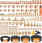 CheeMuii 156PCS Brass DOT Air Line Fittings with 4 Roll 100FT DOT Air Lines by CheeMuii