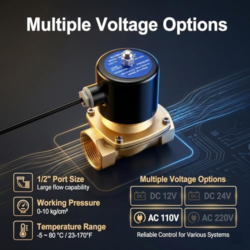 BAOMAIN 1/2" PT Brass Solenoid Valve AC 110V Normally Closed Valve - Image 6