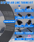 5/16" Air Line Tubing Kit, 100FT SAE J844 PA Nylon Air Hose Tubing - Image 2