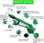 Farm Irrigation Sprinkler, 2" Impulse Impact Water Sprinkler, Large-Area Watering Spray, with Replacement Nozzle Set - Image 3