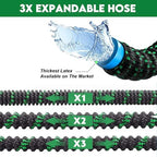 Expandable Garden Hose 100FT-Expanding Water Hose with Thumb-Controlled 10 Spray Nozzles&3750D Outer Fabric, Durable Collapsible Latex Core, Ultra Lightweight & Flexible - Image 2
