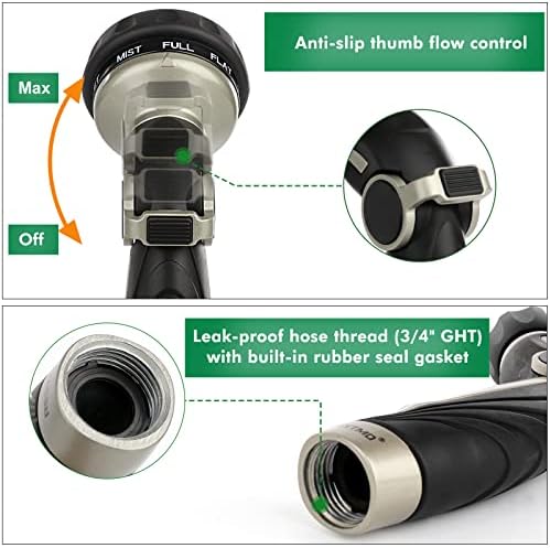 RESTMO Garden Watering Combo, Heavy Duty Hose Sprayer | Metal Hose Wand | High Pressure Hose Nozzle, Thumb Flow Control, Quick Connect Fittings Included, Easy to Reach Anywhere in Garden & Lawn - Image 7