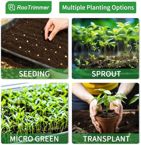 RooTrimmer Shallow 1020 Nursery Flat Trays Specialized for Holding & Carrying 200 Cell Plug Seedling Trays (Height is 1.3"),Microgreen Germination Trays,10 Pack, No Holes (YB01, 10Pcs) - Image 5