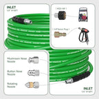 Sewer Jetter Kit for Pressure Washer 200FT – 5800PSI High-Pressure Drain Cleaner, M22 & 1/4'' NPT Universal Fit, Unclog Gutters & Sewer Lines, Durable Jetter Hose for Homeowners & DIYers (200FT) - Image 6
