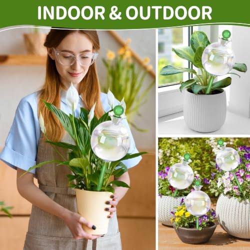 17 oz 2 Weeks Extra Large Plant Watering Globes, Iridescent Glass Self Watering Globes, Self Watering Planter Insert, Automatic Watering Bulbs for Daily or Vacation Use (4 Pack) - Image 3