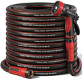 Garden Hose 75ft x 5/8", NON-EXPANDABLE Heavy Duty Hose with Nozzle by PUUKU