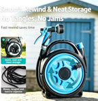 Portable Water Hose Reel, 15M Flexible Garden Hose with Multi-Pattern Spray Nozzle, Lightweight Handheld Hose Reel for Garden Watering, Car Washing, Patio & Pet Cleaning - Image 5