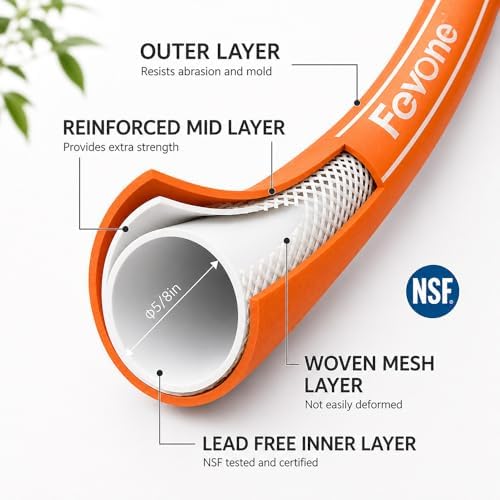 FEVONE Heavy Duty Garden Hose 80 ft, Hybrid Polymer Water Hose - Image 7