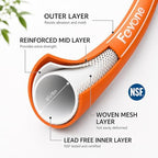 FEVONE Heavy Duty Garden Hose 35 ft, Hybrid Polymer Water Hose - Image 7