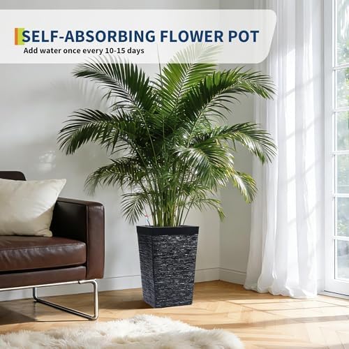 Tall Outdoor Planters Set of 2, 16" Planters for Outdoor Plants - Image 5