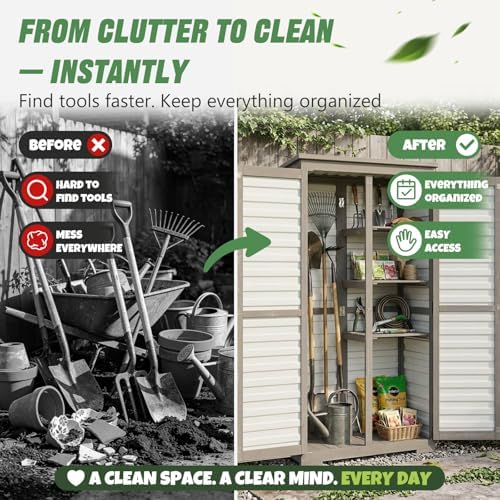 Ketive Outdoor Storage Cabinet Store More in Less Space - Image 4